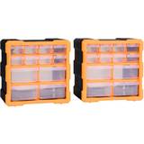 Orange Opbevaringsbokse vidaXL Organisers with 12 Drawers Opbevaringsboks 2stk