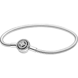 Pandora Moments Halo Snake Chain Bracelet - Silver/Transparent