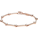 Pandora Sparkling Pavé Bars Bracelet - Rose Gold/Transparent