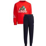 Adidas Blå - Piger Tracksuits adidas Kid's Lk Holiday Sweat Set - Vivid Red/Legend Ink (H40344)