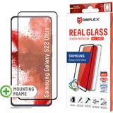 Displex Sort Mobiltilbehør Displex Real Glass Full Cover Protective Glass Screen Protector + Case for Galaxy S22 Ultra