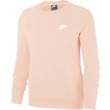 26 - Dame - Fleece Overdele Nike Women's Sportswear Essential Fleece Crew Sweatshirt - Rose Whisper/White