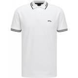 Hugo Boss Slim Overdele Hugo Boss Stretch Cotton Slim Fit Curved Logo Polo Shirt - White