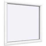 1-fag - Hvide Faste vinduer Sparvinduer PF0101 Træ Fast vindue Vindue med 2-lags glas 50x50cm