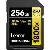 LEXAR 256 GB Hukommelseskort LEXAR Professional SDXC 270/180MB/s Class 10 UHS-II U3 V60 1800x 256GB