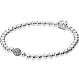 Pandora Beads & Pavé Bracelet - Silver/Transparent