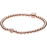 Pandora Metal Armbånd Pandora Beads & Pavé Bracelet - Rose Gold/Transparent