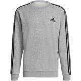 Adidas sweatshirt herre adidas Essentials French Terry 3-Stripes Sweatshirt Men - Medium Grey Heather/Black
