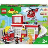 Brandmænd - Mus Legetøj Lego Duplo Fire Station & Helicopter 10970