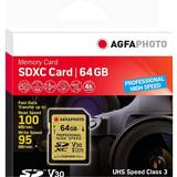 AGFAPHOTO 64 GB Hukommelseskort AGFAPHOTO High Speed ​​Professional SDXC Class 10 UHS-I U3 V30 100/95MB/s 64GB