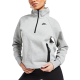 26 - Oversized - Polyester Overdele Nike Sportswear Tech Fleece 1/4-Zip Top Women's - Dk Grey Heather/Black