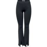 Only 26 - Polyester Bukser & Shorts Only Paige Life Front Slit Trousers - Black