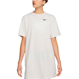 Hvid - Oversized Kjoler Nike Sportswear Swoosh Dress - Phantom/Sanddrift/Black
