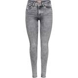 Only Grå Jeans Only Blush Mid Skinny Fit Jeans - Grey/Light Grey Denim