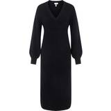 Dame - Nylon Kjoler Object Malena Knitted Dress- Black