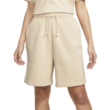 26 - Beige Shorts Nike Sportswear Essential Fleece High-Rise Shorts Women's - Sand Drift/White