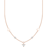 Belcher Chains Halskæder Thomas Sabo Charm Club Delicate Hearts Necklace - Rose Gold/Transparent