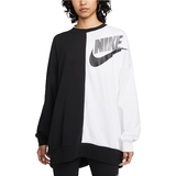 26 - Bomuld - Oversized Overdele Nike Sportswear Over-Oversized Fleece Dance Sweatshirt Women's - Black/White