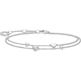 Belcher Chains Armbånd Thomas Sabo Charm Club Delicate Hearts Bracelet - Silver/Transparent