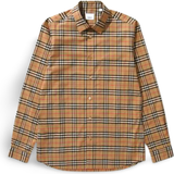 Burberry Skjorter Burberry Small Scale Check Stretch Cotton Shirt - Archive Beige