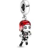 Pandora Gul Charms & Vedhæng Pandora Marvel The Avengers Widow Dangle Charm - Silver/Multicolour