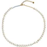 Stine A Perlie Creme Necklace - Gold/Pearls/Multicolour