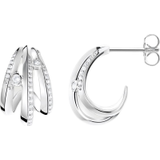 Thomas Sabo Wave Hoop Earrings - Silver/Transparent