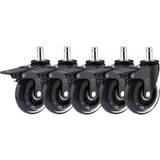 Don One Gamer stole Don One GCW750 Gaming Chair Casters with Lock (5 Pieces) - Black
