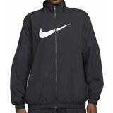 48 - Dame - Nylon Overtøj Nike Women's Sportswear Essential Woven Jacket - Black/White