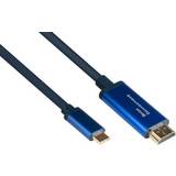 Blå - Kabeladaptere - USB C-HDMI Kabler Good Connections USB C - HDMI A 1m