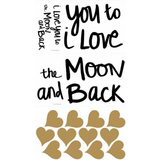 Plast - Sort Indretningsdetaljer RoomMates Love You to the Moon Quote Peel and Stick Wall Decals