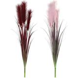 Pink Kunstige planter Dkd Home Decor Buketter Bourgogne Pink PVC (2 pcs) (12 x 12 x 106 cm) Kunstig plante