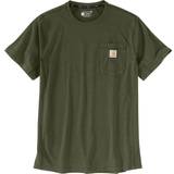 Grøn - L - Polyester T-shirts & Toppe Carhartt Force Relaxed Fit Midweight Short Sleeve Pocket T-shirt - Basil Heather