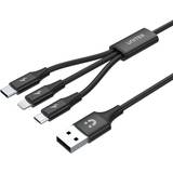 Unitek Lightning Kabler Unitek USB A-3/USB C/USB Micro B/Lightning 1.2m