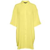 Dame - Gul - Knapper Kjoler Vero Moda Long Overdimensed Shirt - Orange/Yarrow