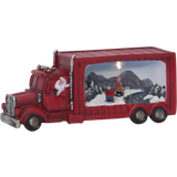Rød Julebelysning Star Trading Santa in a Truck with a Beautiful Landscape Julelampe 9cm