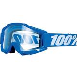 100% ACCURI REFLEX BLUE 100% Goggles (Anti-Fog Transparent Glass) (NEW)