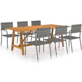 Firkantede - Polyrattan Havemøbelsæt Havemøbel vidaXL 3068833 Patio Dining Set, 1 Table incl. 6 Chairs