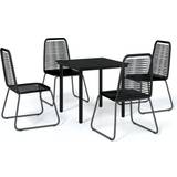 Kvadratiske - Polyrattan Havemøbelsæt vidaXL 3099090 Patio Dining Set, 1 Table incl. 4 Chairs