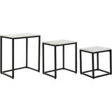 Møbler Dkd Home Decor Sæt med 3 Sort Hvid Marmor Jern (50 x 35 x 60.5 cm) (3 pcs) Småbord