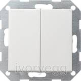 Gira Elkomponenter Gira System 55 Double Push Switch Series pure white, matt