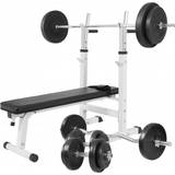 Justerbare træningsbænke Træningsbænke sæt Gorilla Sports Bench Press With Weight Set 100kg
