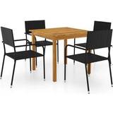 Kvadratiske - Træ Havemøbelsæt vidaXL 3067736 Havemøbelsæt, 1 borde inkl. 4 stole