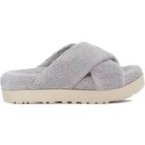 41 - Uld Badesandaler UGG Fuzz Sugar Terry Cross - Metal Grey