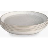 Denby Kvadratisk Køkkentilbehør Denby Kiln middagstallerken, 26 cm, 4-pak, hvid/grå Flad tallerken