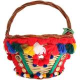Multifarvet Bucket Bags Dolce & Gabbana Agnese Straw Crystal Pom Pom Bag