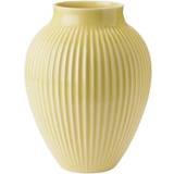 Grøn Brugskunst Knabstrup Keramik Ribbed Vase 12.5cm