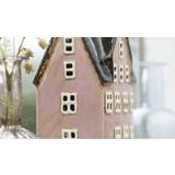Keramik - Pink Dekorationer Ib Laursen Ceramic house for tealights Julepynt