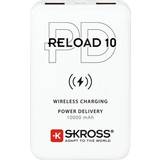 Rejseadaptere Skross RELOAD 10 Qi PD, Hvid, MP3/MP4, Mobiltelefon/smartpone, Tablet, Rektandel, 10000 mAh, USB, 37 Wh