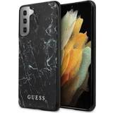 Guess Silikone Mobiletuier Guess Samsung Galaxy S21 (Plus) Hardcase Marble Cover Sort